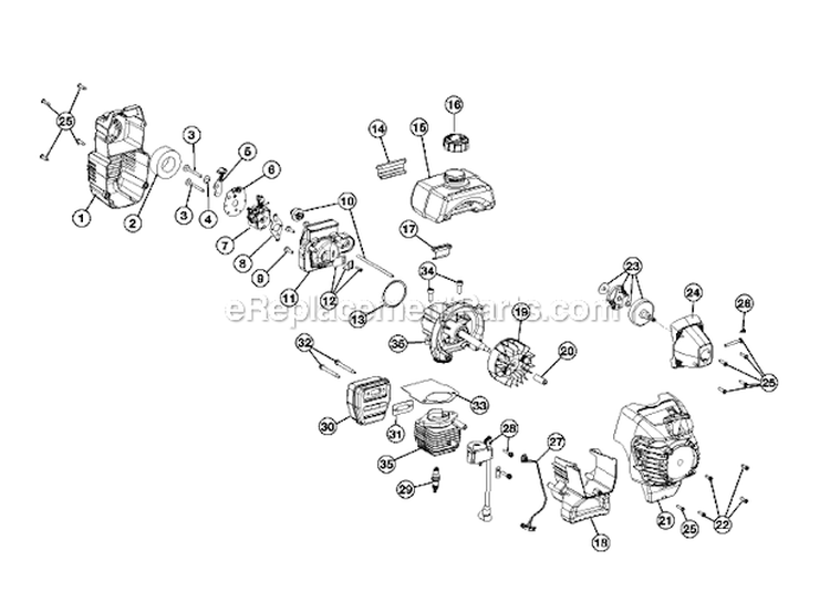 General Assembly Diagram and Parts List for YM70SS 41CDY70C901 Yard Man Trimmer